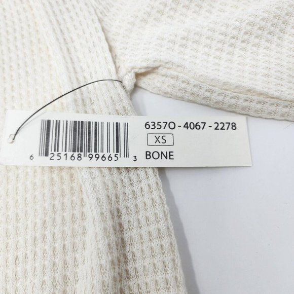 Tribal Jeans Women's Top Size XS‎ Bone Waffle Embroidery Detail Long Sleeve New - Picture 3 of 16